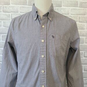 Vintage Abercrombie & Fitch Chambray Blue Button Up Mens Shirt Casual Preppy M